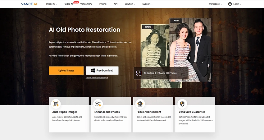 سایت VanceAI Photo Restorer
