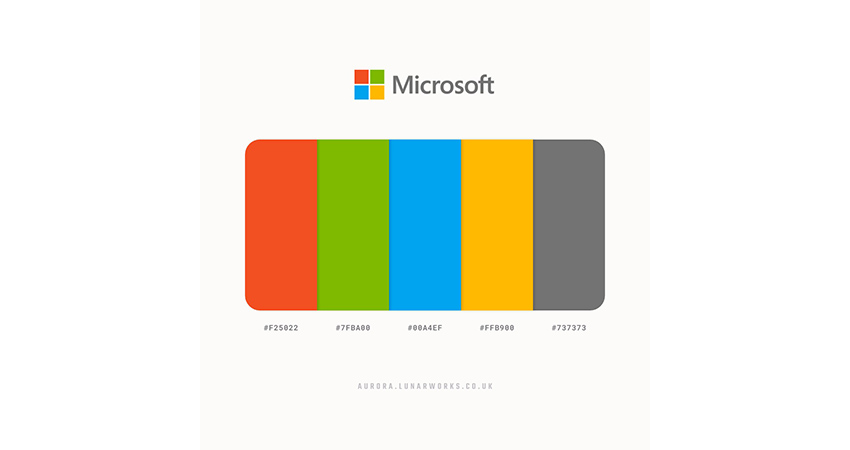  پالت رنگی شرکت مایکروسافت 